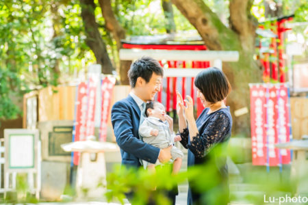 港区赤坂の乃木神社にてお宮参りの出張撮影